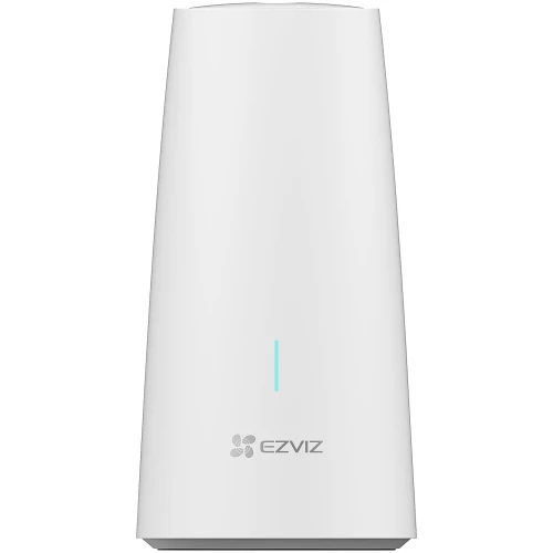 A sleek, white EZVIZ security camera system with a minimalist design and a subtle LED indicator on the front. The device features a smooth, modern exterior suitable for home or office surveillance setups.