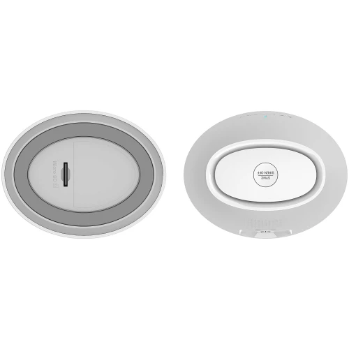 The image shows a sleek, modern security camera system featuring a circular design with a micro SD card slot for easy storage. The camera includes a switch for sensitivity adjustment, enhancing its functionality for monitoring purposes.