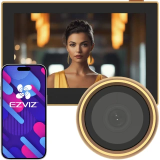 EZVIZ HP2 Gold Smart Viewer with FHD Screen, WiFi, and Mobile App Support