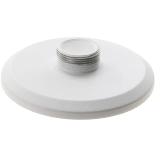 A white, circular adapter designed for speed dome cameras, featuring a threaded connection at the center for secure mounting. The adapter has a smooth, matte finish, providing a sleek and durable appearance.