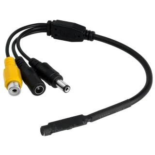 A compact audio surveillance microphone with a plug-and-play design, featuring three connectors for easy integration with various devices. The microphone is equipped with a flexible cable and durable connectors for reliable performance.
