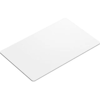 A sleek, white proximity card designed for secure access control systems. The card features a smooth surface and is compatible with MIFARE technology.