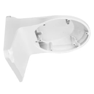 Wall mount adapter in white, designed for secure installation of surveillance cameras. The sturdy construction ensures stability and durability for outdoor or indoor use.