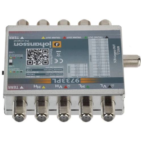 Multiswitch UNICABLE I/II MS-9733PL 5 inputs / 5 outputs + 1 UNICABLE output JOHANSSON