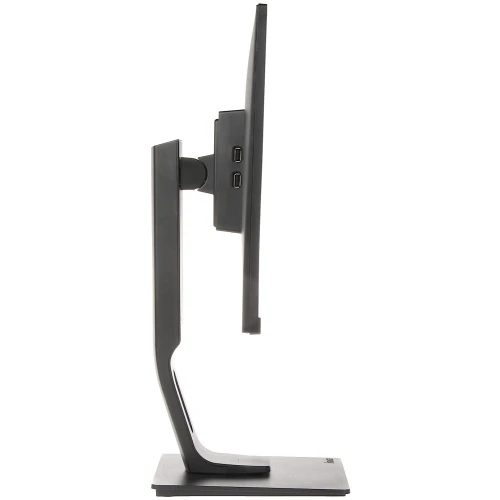 Side view of a sleek, modern computer monitor with a slim profile and adjustable stand. The monitor features multiple USB ports on the back for convenient connectivity.