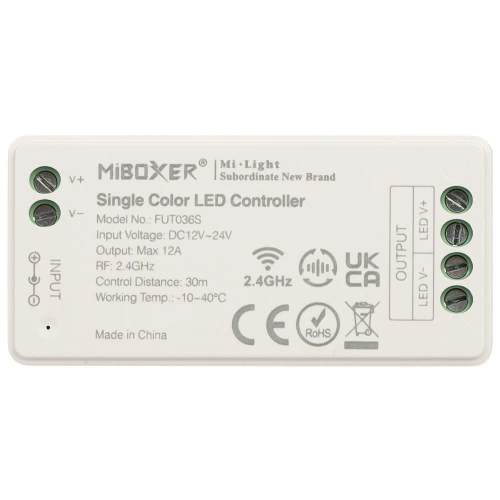 LED lighting controller LED-W-WC/RF 2.4 GHz, MONO 12... 24V DC MiBOXER / Mi-Light