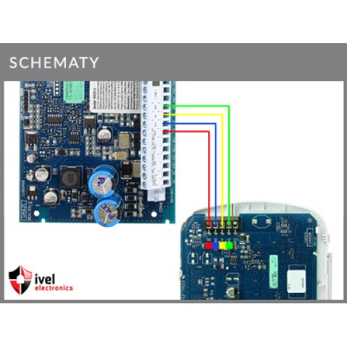 Connection diagram of DSC HS2LCD, HS2LEDE1 keypad(keyboard) to DSC HS2016, HS2032, HS2064 motherboard
