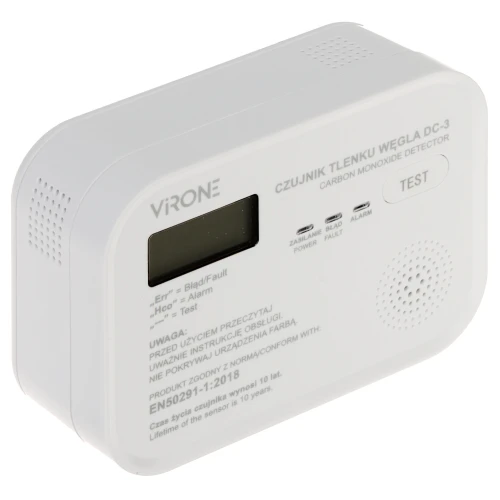 Carbon monoxide (CO) detector DC-3-TEST Virone