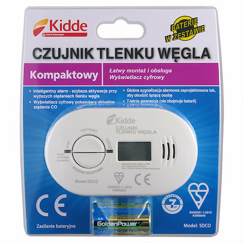 Czujnik w opakowaniu: Czujnik czadu tlenku węgla Kidde 5DCO 