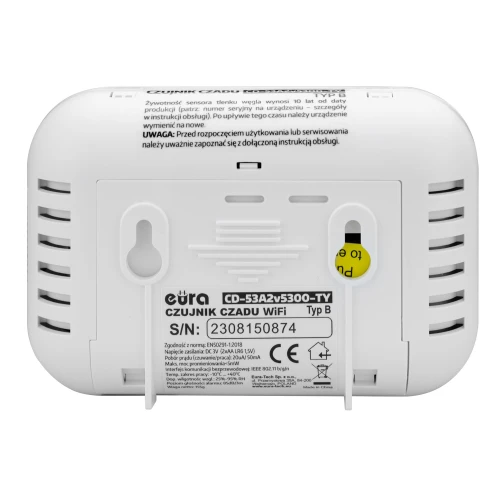 EURA" WiFi Carbon Monoxide Sensor CD-53A2v5300-TY