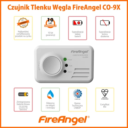 CO-9X10-PLT FireAngel carbon monoxide and carbon dioxide detector