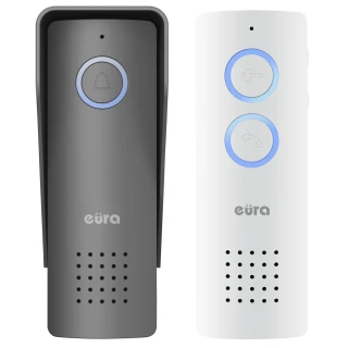 Wireless intercom EURA ADP-80A3 - white-graphite, 426~440 MHz, range up to 100m, 1 entrance support.