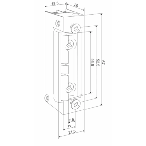 Electric Strike ŁUCZNIK 1420RFT 12-24V AC/DC with Switch