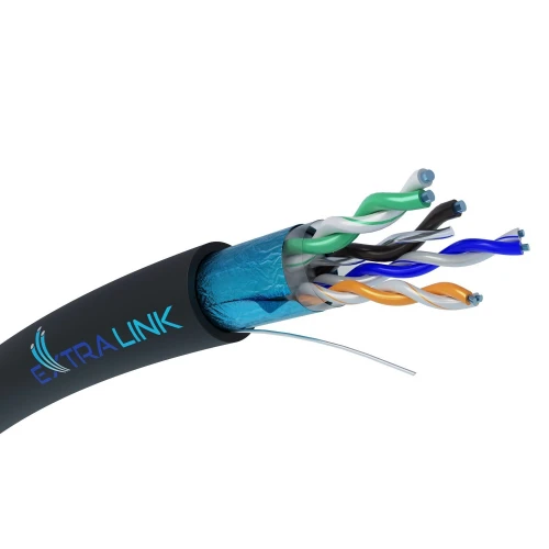 Extralink CAT5E FTP (F/UTP) External Gel-Filled | Twisted Pair Network Cable | 305M
