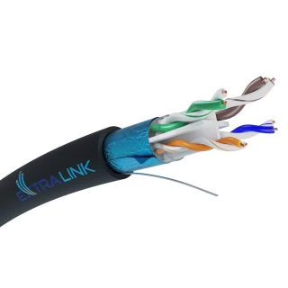 Extralink CAT6 FTP (F/UTP) External Gel-Filled | Twisted Pair Network Cable | 305M