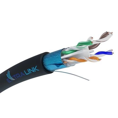 Extralink CAT6 FTP (F/UTP) External Gel-Filled | Twisted Pair Network Cable | 305M