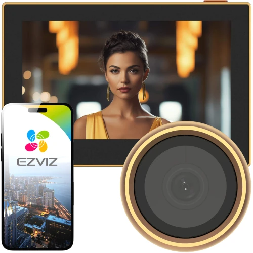 EZVIZ HP2 Gold Smart Viewer with FHD Screen, WiFi, and Mobile App Support