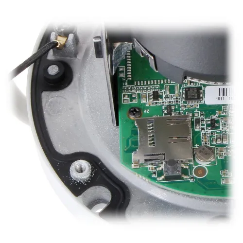 The image shows a close-up of a memory card slot on a circuit board, featuring intricate electronic components and connectors. The design highlights the precision engineering suitable for secure data storage applications.