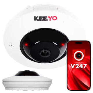 Wireless FISHEYE IP Camera KEEYO LV-P-IP4M2FE 4Mpx IR 25m 180 degrees