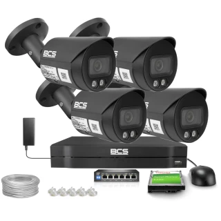 Kamera IP 4x BCS-L-TIP16FCR3L3-AI1-G, 6Mpx, NightColor, WhiteLight 30m, funkcje inteligentne