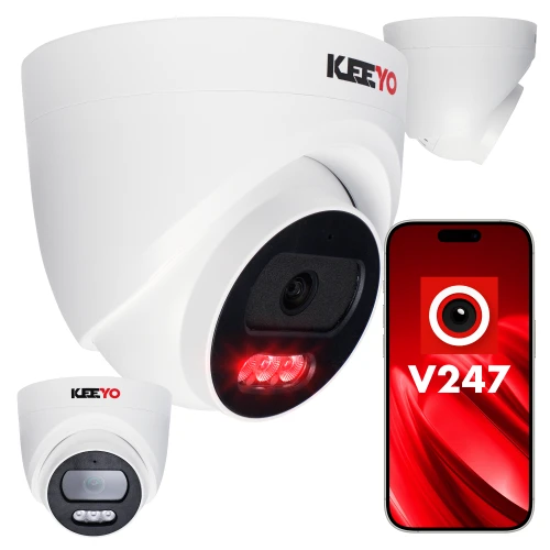 IP Dome Camera 4Mpx IR 25m KEEYO LV-V-IP4M25DF-B Audio AI