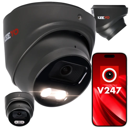 IP Dome Camera KEEYO LV-V-IP8M25DF-DL-G 8Mpx, Hybrid IR/LED Illumination