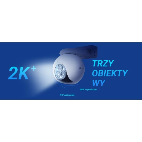 EZVIZ H80f Multi 2K+ x3 Wi-Fi IP PTZ Camera, Zoom, AI, Detection, Audio