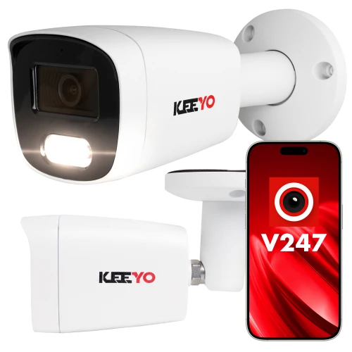 Kamera tubowa IP KEEYO LV-V-IP8M40TF-DL 8Mpx, hybrydowe doświetlenie IR/LED