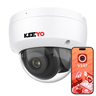 Vandal-proof dome IP camera KEEYO LV-V-IP5M30DF-IK 5MP, IR 30m, IK10, smart features