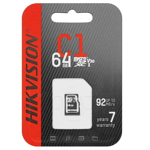 MicroSD memory card (SDHC) 64GB Hikvision HS-TF-C1(STD)/64G