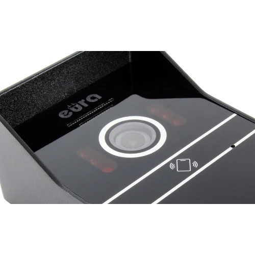 External cassette of the EURA VDA-62C5 video intercom - two-family, black, 1080p camera.