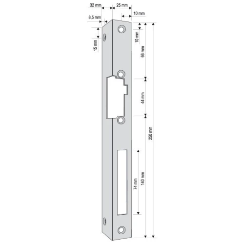 Corner bracket for latch (electromagnetic lock) KR-03G2 right long