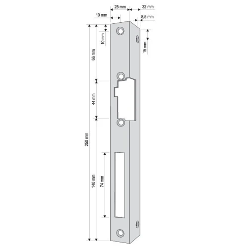 Corner bracket for latch (electromagnetic lock) KR-04G2 left long