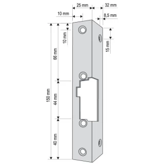 Corner bracket for latch (electromagnetic lock) KR-05G2 short