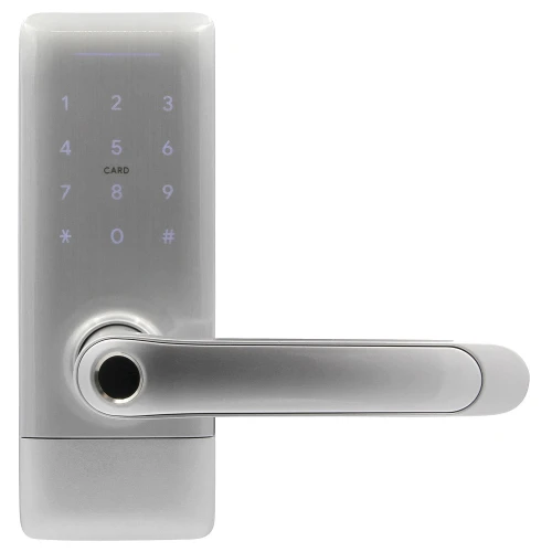 EURA ELH-02H4 access control handle - silver, cipher lock, Mifare 13.56 MHz reader, biometric reader, IP65, TTLock/ TTHotel App