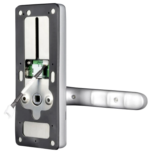 EURA ELH-02H4 access control handle - silver, cipher lock, Mifare 13.56 MHz reader, biometric reader, IP65, TTLock/ TTHotel App