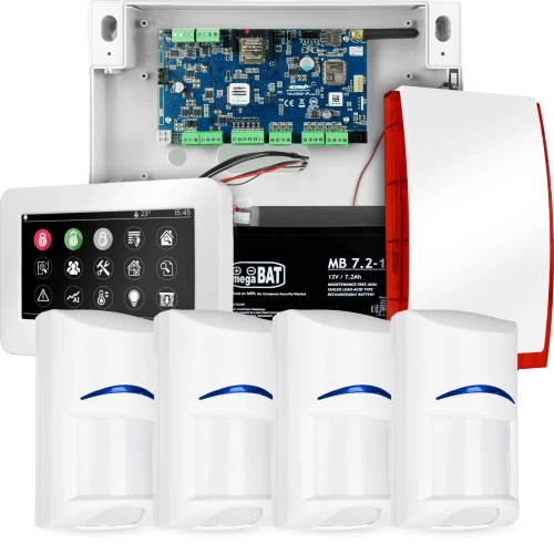 NeoGSM-IP Alarm System, White, 4x Sensor, GSM Notification, Wifi