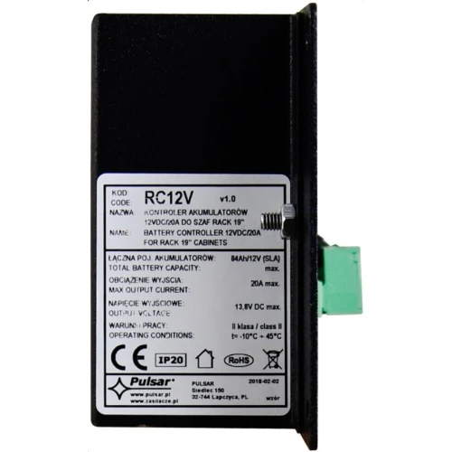 RC12V 12VDC/20A Battery Controller for 19" RACK cabinets