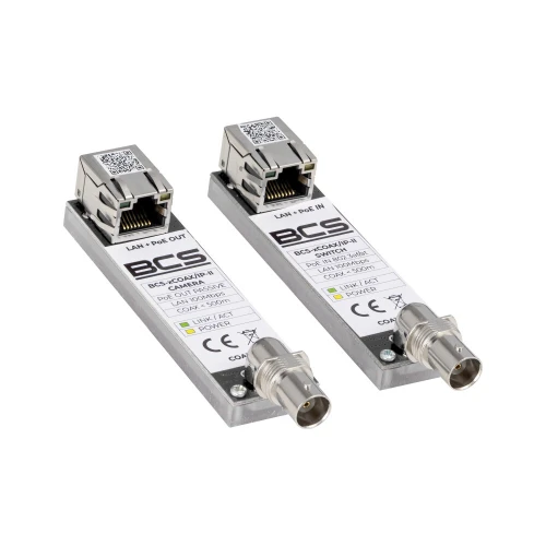 LAN + PoE transmission set via 100Mbps coaxial concentrator up to 500m BCS-xCOAX/IP-II