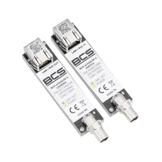 LAN + PoE transmission set via 100Mbps coaxial concentrator up to 500m BCS-xCOAX/IP-II
