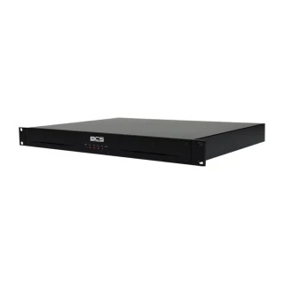 The image shows a sleek, black 3.5-inch SATA disk array designed for efficient data storage. It features a minimalist front panel with LED indicators for easy monitoring.