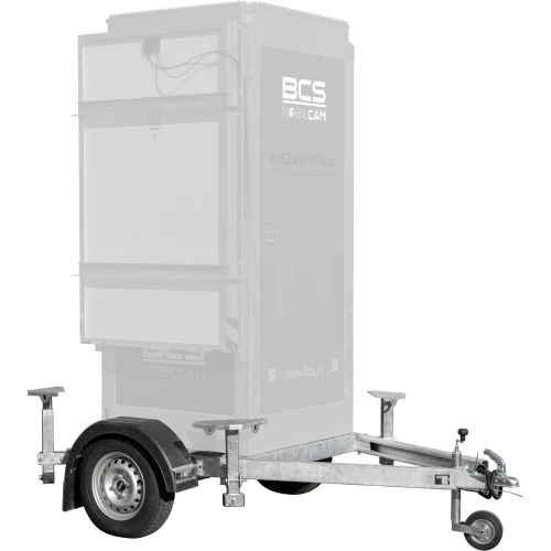 Mobile monitoring tower BCS MOBILCAM P750 with a lightweight trailer and solar panels