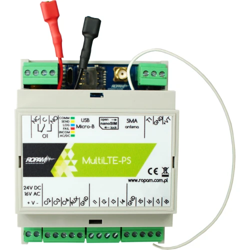 LTE/GPRS communication module, 17-20V/AC, 20-30V/DC, MultiLTE-RF-PS-D4M Ropam