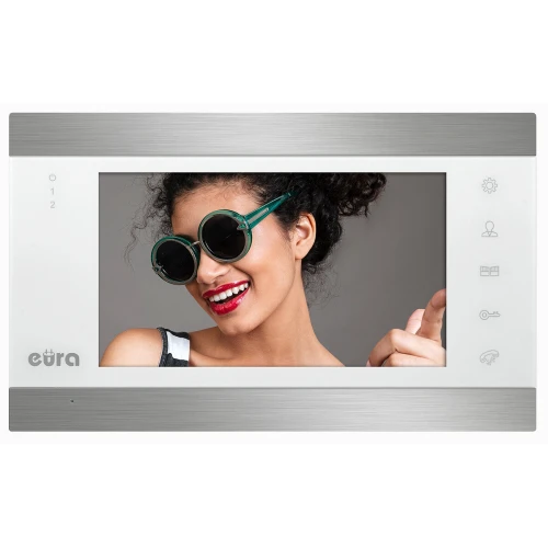 Monitor Eura VDA-01C5 - white LCD 7'' AHD image memory