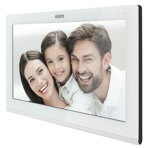 Monitor EURA VDA-08C5 - white, touch screen, LCD 7'', FHD, WiFi, image memory, SD 128GB