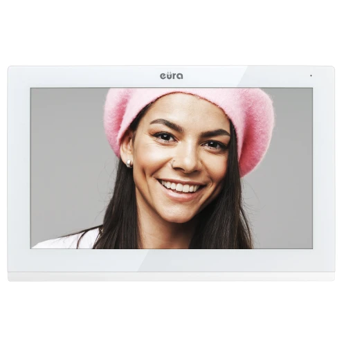 Monitor EURA VDA-09C5 - white, touch screen, LCD 7'', FHD, image memory, SD 128GB, expandable to 6 monitors
