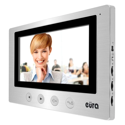 Monitor EURA VDA-20A3 EURA CONNECT silver, 7'' screen, 2 input openings.