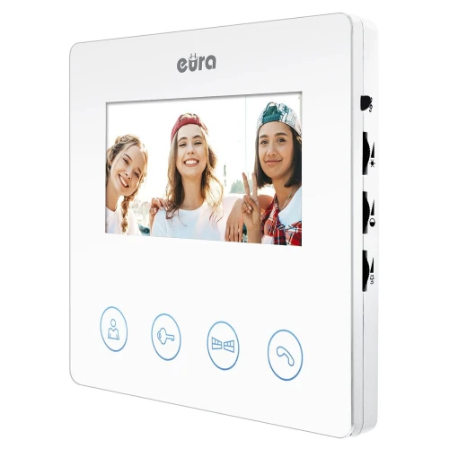 Monitor EURA VDA-52A3 - white, 4.3" screen, supports 2 inputs.