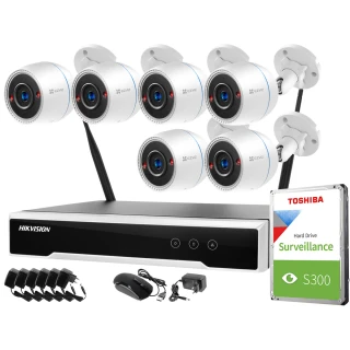 Wireless monitoring set Hikvision Ezviz 6 cameras C3T WiFi Full HD 1080p 1TB