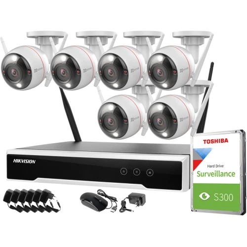 Wireless monitoring set Hikvision Ezviz 6 cameras C3T Pro WiFi 4MPx 1TB